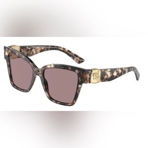 Dolce & Gabbana Brown Tortoise Sunglasses with Gold Accent